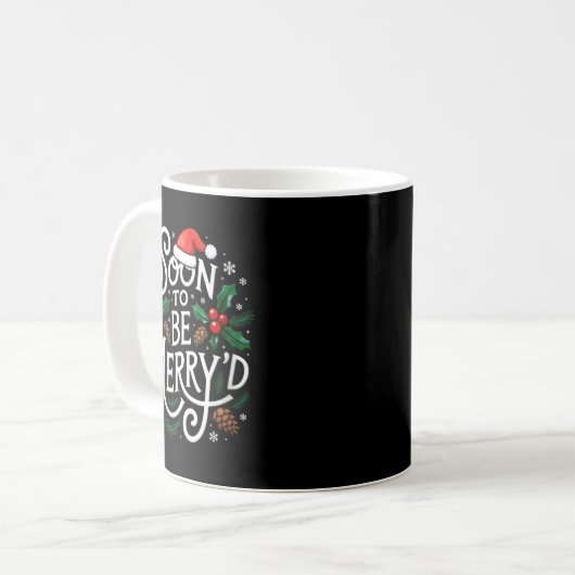 Womens Soon To Be Merry'd Christmas Engaged Fiance Kaffeetasse (Vorderseite Links)