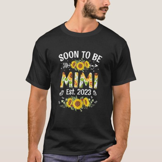 Womens Soon To Be Mimi 2023 Sunflower First Time M T-Shirt (Vorderseite)