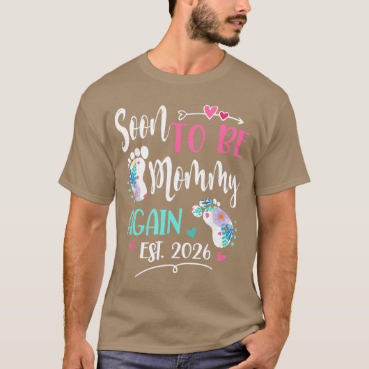 Womens Soon to be Mommy Again 2026 Mothers Day boy T-Shirt (Vorderseite)