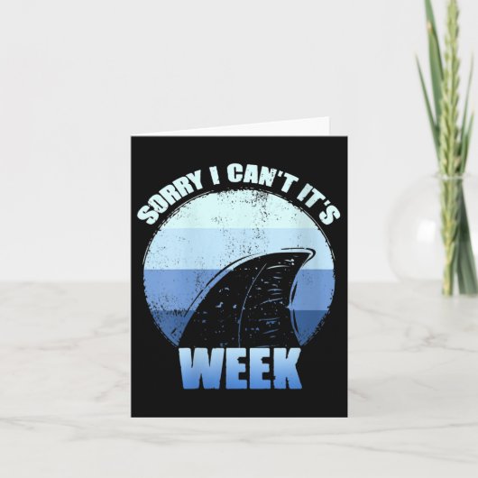 Womens Sorry I Can't It's Week Funny Shark Gift V- Karte (Vorderseite)