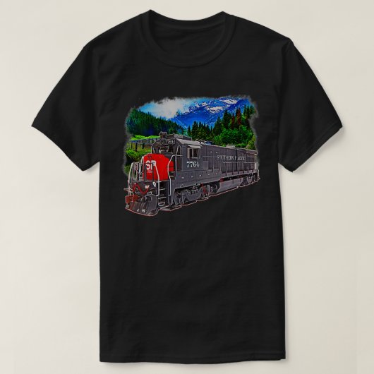 Womens Southern Pacific Motor Train Veck T-Shirt (Design vorne)