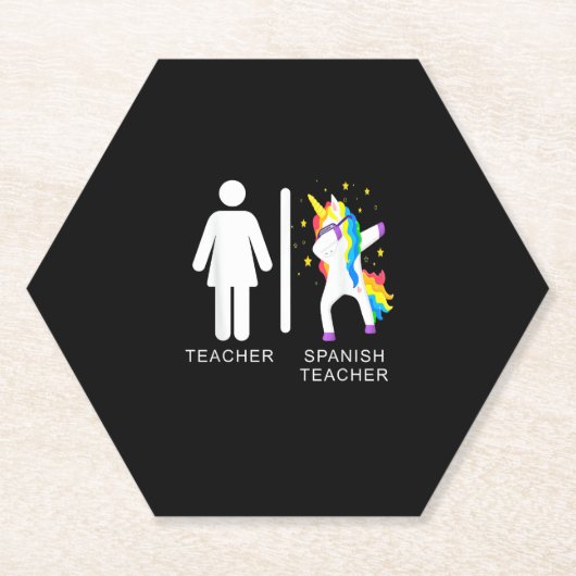 Womens Spanish Teacher Unicorn Dabbing funny spani Untersetzer (Vorderseite)