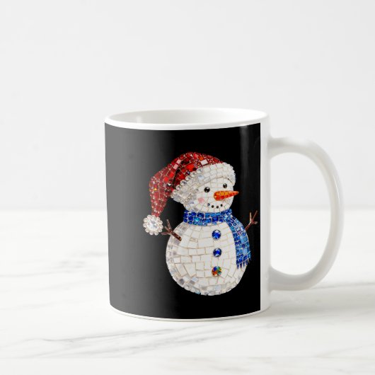 Womens Sparkly Rhinestone Snowman Pajamas Holiday Kaffeetasse (Rechts)
