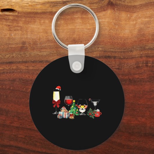 Womens Spellbind Wine Gl Of Santa Claus Gift Chris Schlüsselanhänger (Vorderseite)