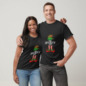 Womens Sporty Elf Christmas Matching Family V Neck T-Shirt (Unisex)