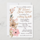 Women's Spring Retreat Pink Floral Boho Christian Einladung (Vorderseite)