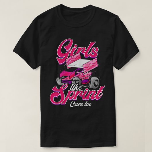 Womens Sprint Car Racing Girl Motorsports Dirt Tra T-Shirt (Design vorne)