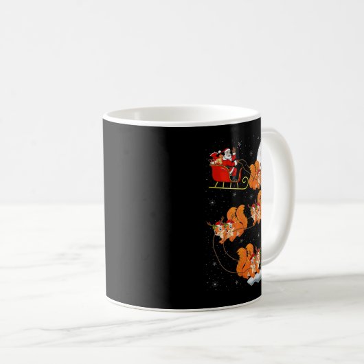 Womens Squirrel Santa Sleigh Flying Funny Magical Kaffeetasse (VorderseiteRechts)