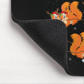 Womens Squirrel Santa Sleigh Flying Funny Magical Mousepad (Ecke)