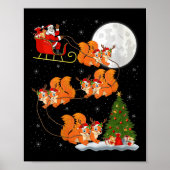 Womens Squirrel Santa Sleigh Flying Funny Magical Poster (Vorne)