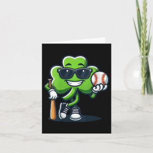 Womens St. Patricks Day Kleeblatt Baseball spielen Karte