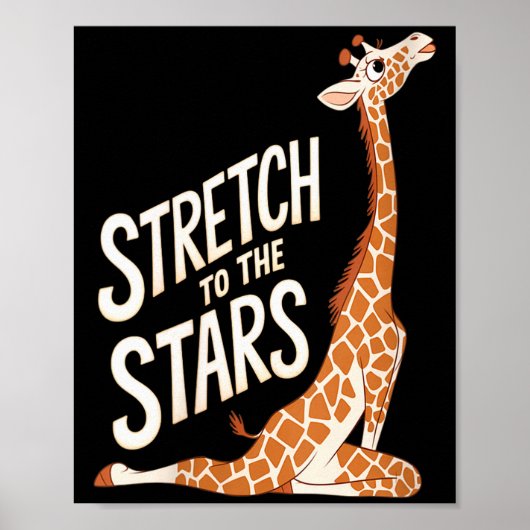 Womens Stretch Toward The Galaxy Sitive Yoga Giraf Poster (Vorne)