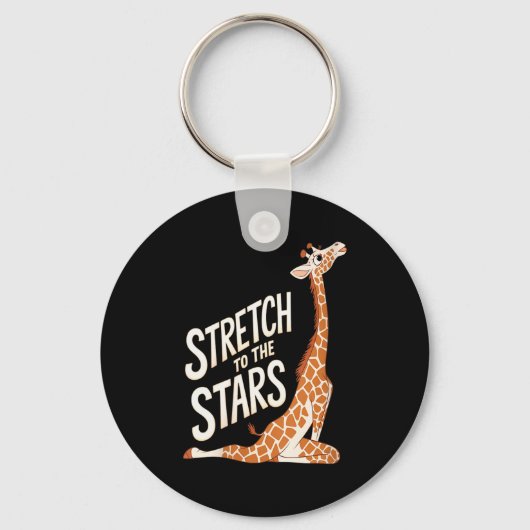 Womens Stretch Toward The Galaxy Sitive Yoga Giraf Schlüsselanhänger (Vorderseite)