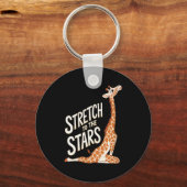 Womens Stretch Toward The Galaxy Sitive Yoga Giraf Schlüsselanhänger (Vorderseite)