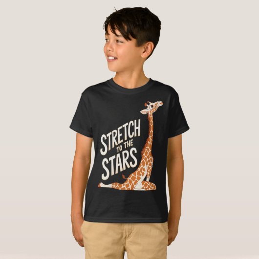 Womens Stretch Toward The Galaxy Sitive Yoga Giraf T-Shirt (Vorne ganz)