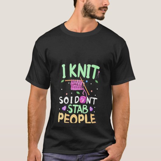 Womens Strickgarn Knitter I Strick Also ich D T-Shirt (Vorderseite)
