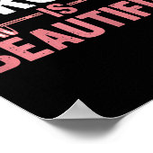 Womens Strong Is Beautiful Gym Fitness Motivationa Poster (Ecke)