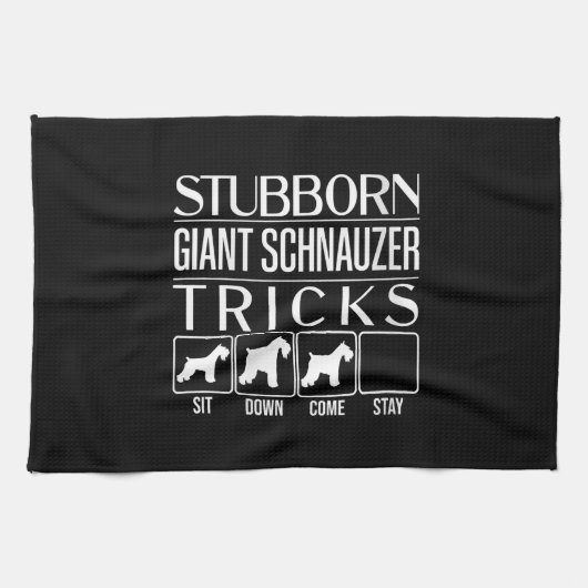 Womens Stubborn Giant Schnauzer Tricks Geschirrtuch (Horizontal)