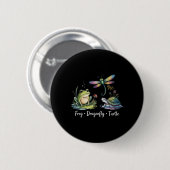 Womens Subtle Political Humor Frog Dragonfly Turtl Button (Vorne & Hinten)