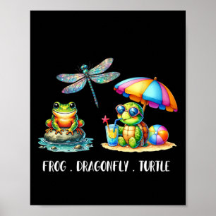 Womens Subtle Political Humor Frog Dragonfly Turtl Poster