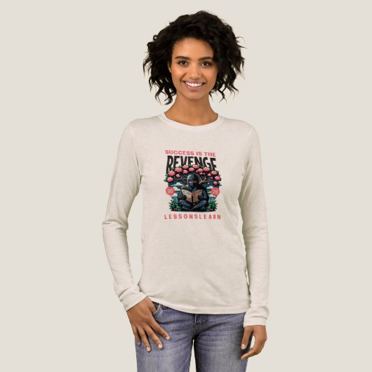 WOMEN'S SUCCESS REVENGE LESSONS LEARN LONG SLEEVE  Tri-Blend SHIRT (Volle Vorderseite)