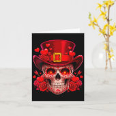 Women's Sugar Skull Valentine Cud Red Roses Couple Karte (Gelbe Blume)