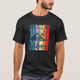 Womens Summer Vibes Retro Vintag Sunset Ocean Wav T-Shirt