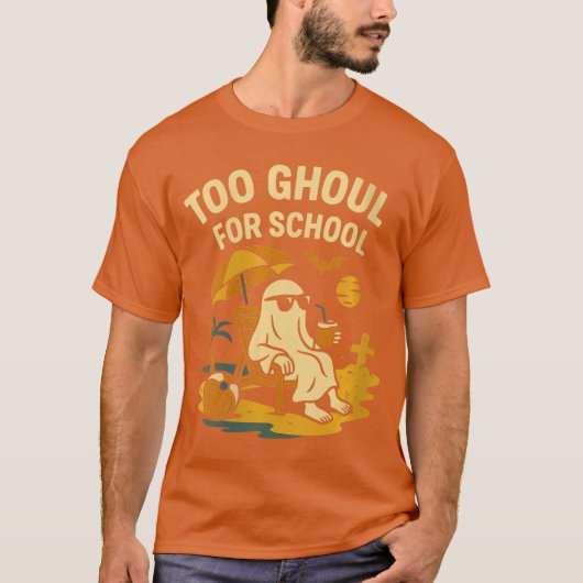 Womens Summerween Ghost Too Ghoul for School Beach T-Shirt (Vorderseite)