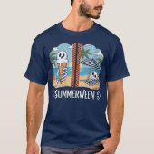 Womens Summerween Skeleton Ghost Beach Party Hallo T-Shirt (Vorderseite)