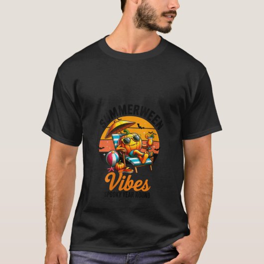 Womens Summerween Vibes Pumpkin Year Round Hallowe T-Shirt (Vorderseite)