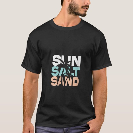 Womens Sun Salt Sand Summer Retro Colourful Happy T-Shirt (Vorderseite)