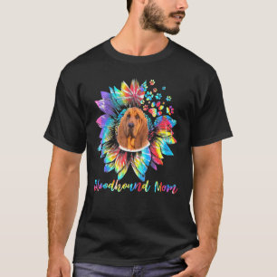 Womens Sunflower Bloodhound Mama Gefärbte Krawatte T-Shirt