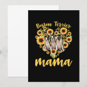 Womens Sunflower Boston Terrier Mama Dog Lover Ankündigung (Vorne/Hinten)