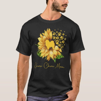 Womens Sunflower Chow Chow Mama Hund Lover T-Shirt