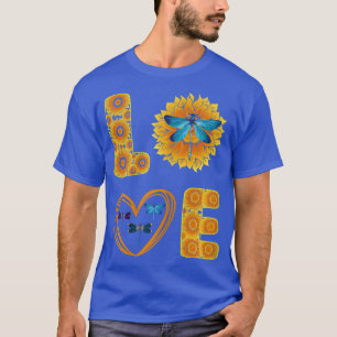 Womens Sunflower Dragonfly T-Shirt