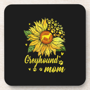 Womens Sunflower Greyhound Mama Dog Lover Geschenk Getränkeuntersetzer