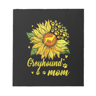 Womens Sunflower Greyhound Mama Hund Lover Geschen Notizblock