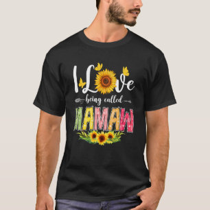 Womens Sunflower I Liebe ist Mamaw Floral Mütter T-Shirt