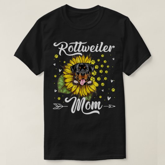 Womens Sunflower Rottweiler Mama Dog Lover Geschen T-Shirt (Design vorne)