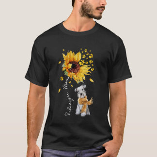 Womens Sunflower Schnauzer Mama Hund Lover T-Shirt