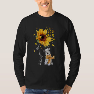 Womens Sunflower Schnauzer Mama Hund Lover T-Shirt