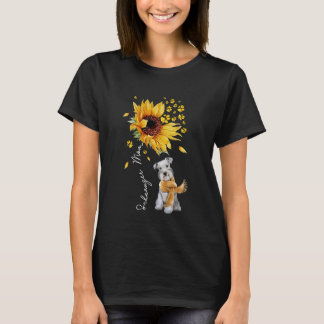 Womens Sunflower Schnauzer Mama Hund Lover T-Shirt