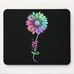 Womens Sunflower Watercolor Mental Health Semi Col Mousepad
