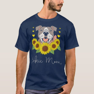 Womens Sunflower Yorkie Mama Dog Pet Parent Niedli T-Shirt