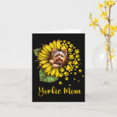 Womens Sunflower Yorkie Mom Dog Lover Karte (Gelbe Blume)