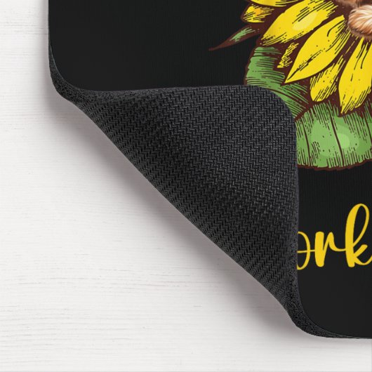 Womens Sunflower Yorkie Mom Dog Lover Mousepad (Ecke)