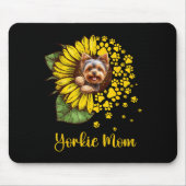 Womens Sunflower Yorkie Mom Dog Lover Mousepad (Vorne)