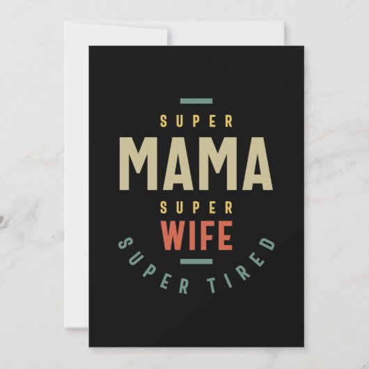 Womens Super Mama Super Ehefrau - Muttergeschenk Dankeskarte (Vorderseite)