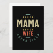 Womens Super Mama Super Ehefrau - Muttergeschenk Einladung (Vorne/Hinten)