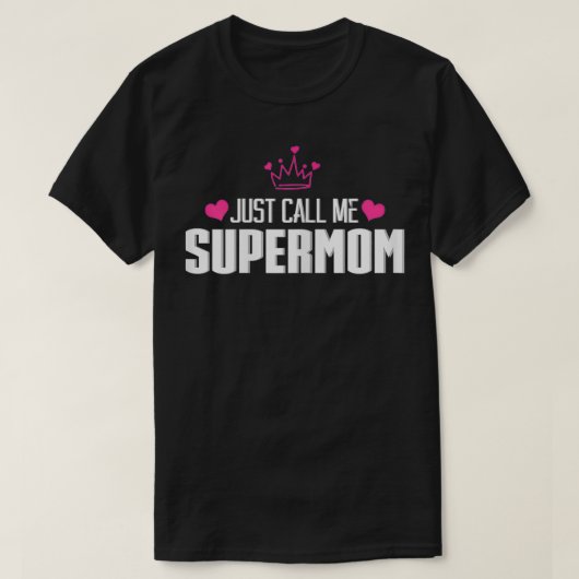 Womens SuperMom Crown Heart Funny Mama Mommy Mothe T-Shirt (Design vorne)